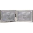 thumbnail image 1 of AmPm Antique Pewter 5x7 Hinged Double Picture Frame, Bead Border Design, 1 of 2