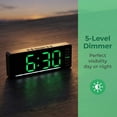 thumbnail image 3 of REGALWOVEN Digital Dual Alarm Clock for Bedroom, Easy to Set, Dimmable, Date Day of Week Temp Snooze, 12/24H 6.1 x 2.4 x 1 inch Green, 3 of 7