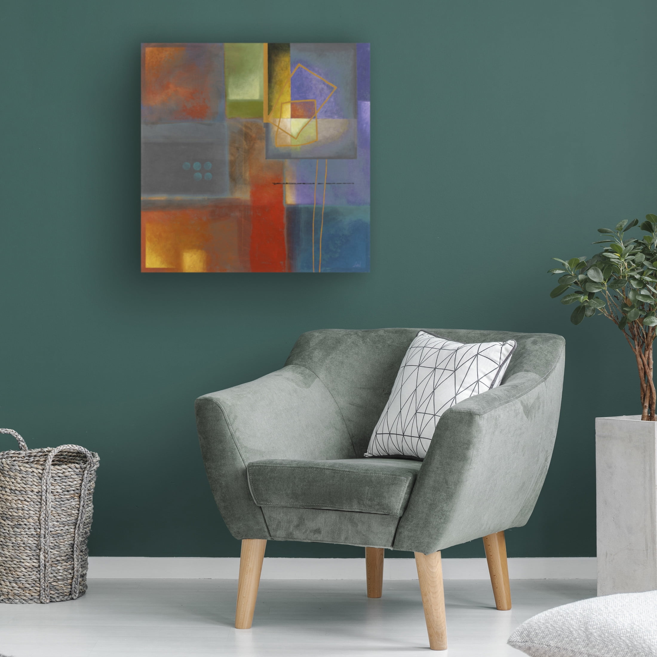Canvas Wall Art - Pablo Esteban 'Calculating' Wall Art for Living Room, Bedroom, or Office Décor by Trademark Fine Art - 18 x 18 Inches