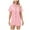 Pink, variant on vigerkar Pajamas for Women Satin Womens Pajama Sets Short Sleeve Lounge Set 2-Piece Sleepwear Button-Down PJ Set Beige, M