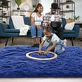 thumbnail image 3 of Junovo Super Soft Fluffy Area Rugs Modern Shag Rug for Bedroom Living Room,Cute Carpets for Kids Nursery Girls Home Dorm,5'x8',Indigo, 3 of 7