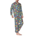 thumbnail image 2 of Sikiie Fruit Ice Cream Mens Pajama Set, Soft Warm Long Sleeve Sleepwear, Cozy Button-Down Pjs for Men-Large, 2 of 7