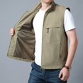thumbnail image 4 of Bcfgryg Men S Jacket Vest Overalls Vest Pocket Outdoor Casual Plain Simple Slim Comfortable Jacket Men's Vest, 4 of 5