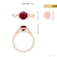 thumbnail image 5 of ANGARA Natural Nature Inspired 1.4 ct Ruby Crossover Ring with Leaf Motifs in 14K Rose Gold for Women (Size-7mm) | July Birthstone Jewelry for Her | Natural Ruby Rings, 5 of 10