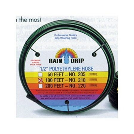 Rain Drip 052010P 1/2 X 100  Black Poly Drip Watering Hose