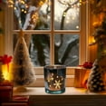 thumbnail image 4 of JoyMoreHome Christmas Theme Glass Candle Holder, Multi Christmas Pattern Glass Candlestick for Tabletop Centerpiece, Christmas Party, Livingroom, 4 of 6