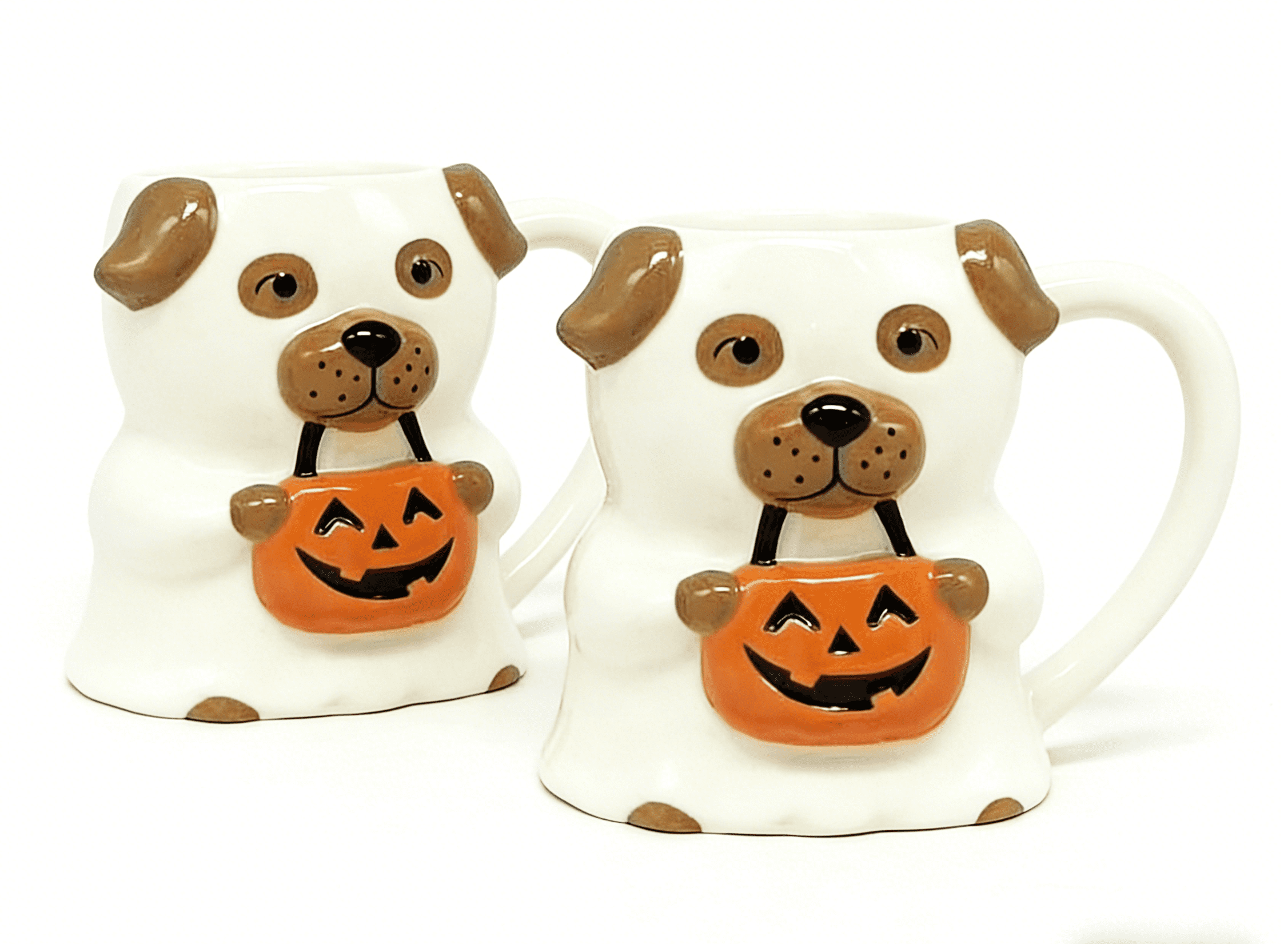 Way To Celebrate Halloween Ghost Dog Stoneware Mugs, 2-Pack, 14.88 oz