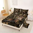 thumbnail image 2 of Castle Fairy Autumn Leaves Deer King Sheets 4pcs,Animal Hunting Bedding,Dark Olive Brown,1 Fitted Sheet, 1 Flat Sheet and 2 Pillowcases, 2 of 6