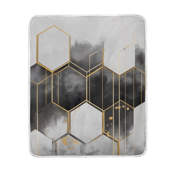 Yayeee Throw Blanket for Couch Soft Warm 50" x 60" Sofa Chair Bed Decoration, Grey Hexagons