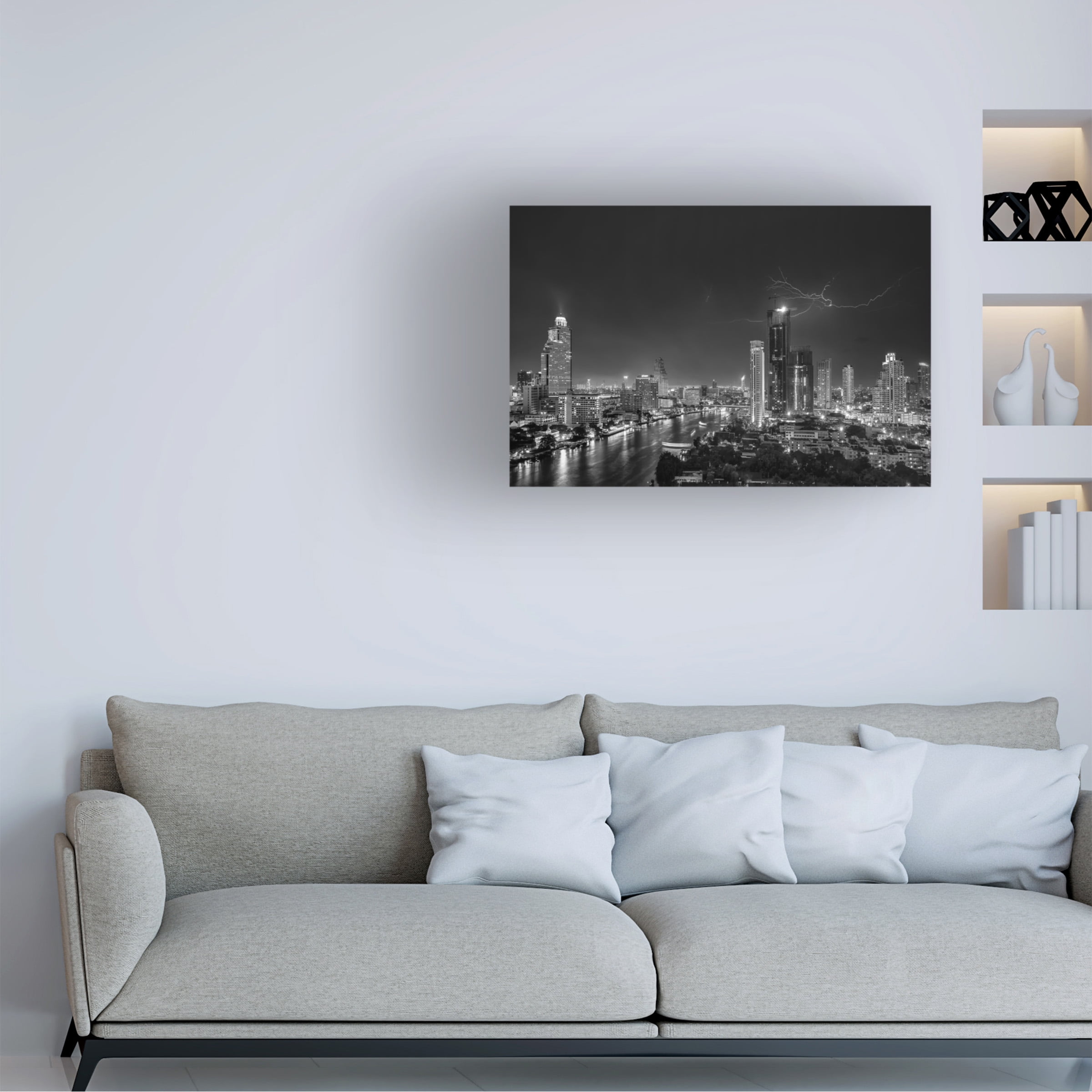 Stefan Schilbe 'Bangkok Lightning' Canvas Art