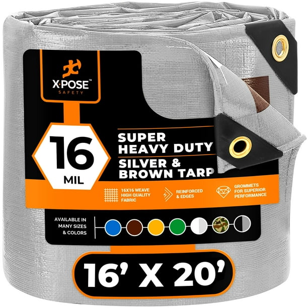 Tarp Xpose Safety, 16 x 20 pies, 16 mil, resistente al agua