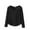 Black, variant on Erwazi Women's Pajamas Top Solid Button Front Crew Neck Long Sleeve Shirt Hem Warm Base Layer