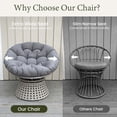 thumbnail image 5 of LayinSun 2 Pieces Oversized Outdoor Rattan Swivel Papasan Chair with 6" Soft Thickened Cushion for Patio, Deck, Living Room, 5 of 7