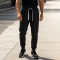 thumbnail image 6 of asjyhkr Mens Sweatpants Athletic Workout Joggers Stretchy Waist Chino Drawstring Dailywear Casual Pants with Pockets(Large,Black), 6 of 8