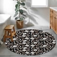 thumbnail image 5 of Brown Flower Washable Round Area Rug 3 ft, Country Retro Pastoral Floral Leaf Pattern , Soft Non Slip Rugs Stain Repellent Indoor Felt Carpet for Living Dining Room Bedroom Home Office, 5 of 9