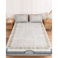 thumbnail image 2 of Twin Sze Fitted Sheet Set - Light Gray Botanical 2 Piece Bedding Sets 16" Deep Pocket Fitted Sheet with 1 Pillowcase, Vintage Florals Geometric Minimalist Brushed Microfiber Hotel Luxury Bed Sheets, 2 of 9