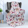 thumbnail image 4 of Paris Soft Flannel Fleece Throw Blanket, Triumphal Arch Famous Tower and Many Other of the City of Love Kiss Rose, Cozy Plush for Indoor and Outdoor Use, 50" x 60", Multicolor, by Ambesonne, 4 of 5