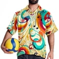 thumbnail image 4 of Note Men's Short Sleeve Poplin Shirt with Spread Collar Tops, Casual Printed Button Down, Summer Beach Shirt for Men - Unisex, Stylish Men's Shirts, 4 of 6
