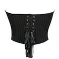 thumbnail image 3 of Elegant Striped Strapless Corset Tops for Women Laceup Overbust Push Up Underwire Bustier Sexy Going Out Tube Crop Top, 3 of 5