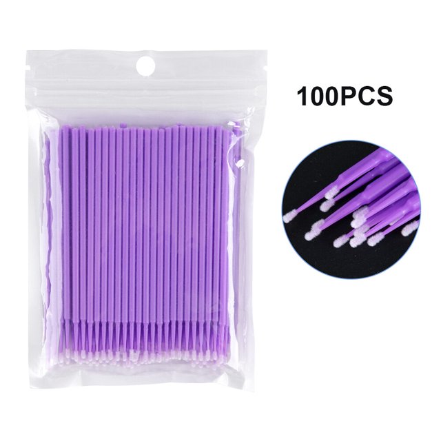 Microcepillo desechable de cristal zwellbe, extensión de pestañas, hisopo para quitar pestañas individuales, microcepillo para herramienta de extensión de pestañas Tan Jianjun unisex