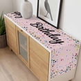 thumbnail image 4 of Happy Birthday Table Runner - 48 Inch Long, Kitchen Dining Table Runner Dresser Scarves, Pink Modern Abstract Art Farmhouse Decor for Coffee Tables Wedding Party Banquet, 4 of 8