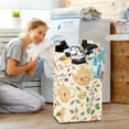 thumbnail image 5 of Yayeee Freestanding Laundry Hamper with Handle Collapsible Large Storage Basket for Clothes, Birds Tea Time, 5 of 7