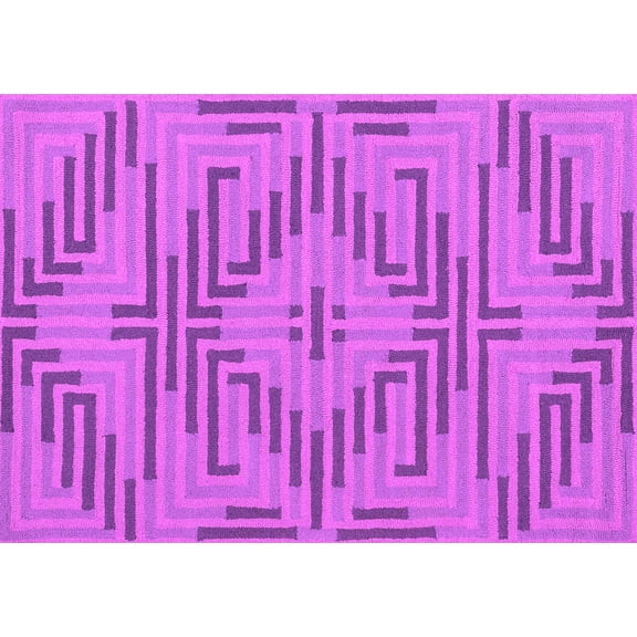 Ahgly Company Indoor Rectangle Abstract Pink Contemporary Area Rugs, 4' x 6'