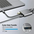 thumbnail image 4 of HOZVOMI 4-in-1 USB C Docking Station, 2 HDMI Ports (4K), 1 USB 3.0 Port, 60W PD Charging, Gray Aluminum Alloy, Compatible with MacBook, Surface Book, Type-C Devices (2015-2019), 4 of 9