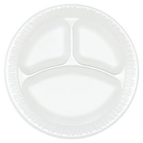 Dart Unlaminated Foam Compartment Plates 9" Diameter Plate - Foam, Plastic - 500 Piece(s) / Carton