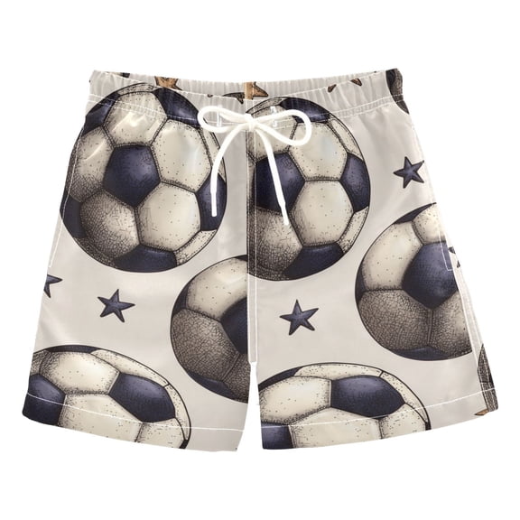 Retro Style Football with Stars Swim Trunks Board Shorts Beach Pants Bathing Bottoms 2T