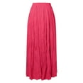 thumbnail image 5 of MIXUE Skirts For Women Summer Solid Color Pleated Elastic High Waist A Line Elegant Maxi Skirt Sportswear,Pink,XL, 5 of 5