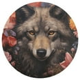 thumbnail image 3 of Funny Glasses Wolf Soft Bedroom Round Area Rug, Washable Cute Nursery Circle Throw Mat, Non-Slip Contemporary Small Low Pile Floor Carpet for Dorm Bedside, 3 of 7