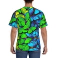 thumbnail image 3 of Bixox Men's Multicolored Butterflies Printed Short Sleeve Skinny Athletic T-Shirt, 3 of 6