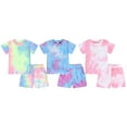 thumbnail image 3 of GYRATEDREAM Toddler Baby Boy Summer Outfits Clothes Tie Dye Shirt Joggers Casual Shorts 2Pcs Clothing Set,Size 2-3 Years, 3 of 3