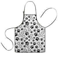 Pet Paw Print and Bone Kids Aprons for Girls and Boys,Adjustable Neck Strap Toddler Aprons for Kids Cooking Baking