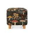 thumbnail image 2 of SCRAWLGOD Mushroom Floral Print Black Stretch Ottoman Cover Square Ottoman Slipcovers for Foot Stool & Folding Storage Furniture Soft Form Fit with Elastic Bottom for Pets, 2 of 7