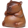 thumbnail image 3 of Figura de mascota de té en miniatura de capibara de arcilla Qianly, modelo de mascota de té de kung fu, lindos accesorios, manualidades de bricolaje, recuerdo para estante de sala de yoga,, 3 of 7