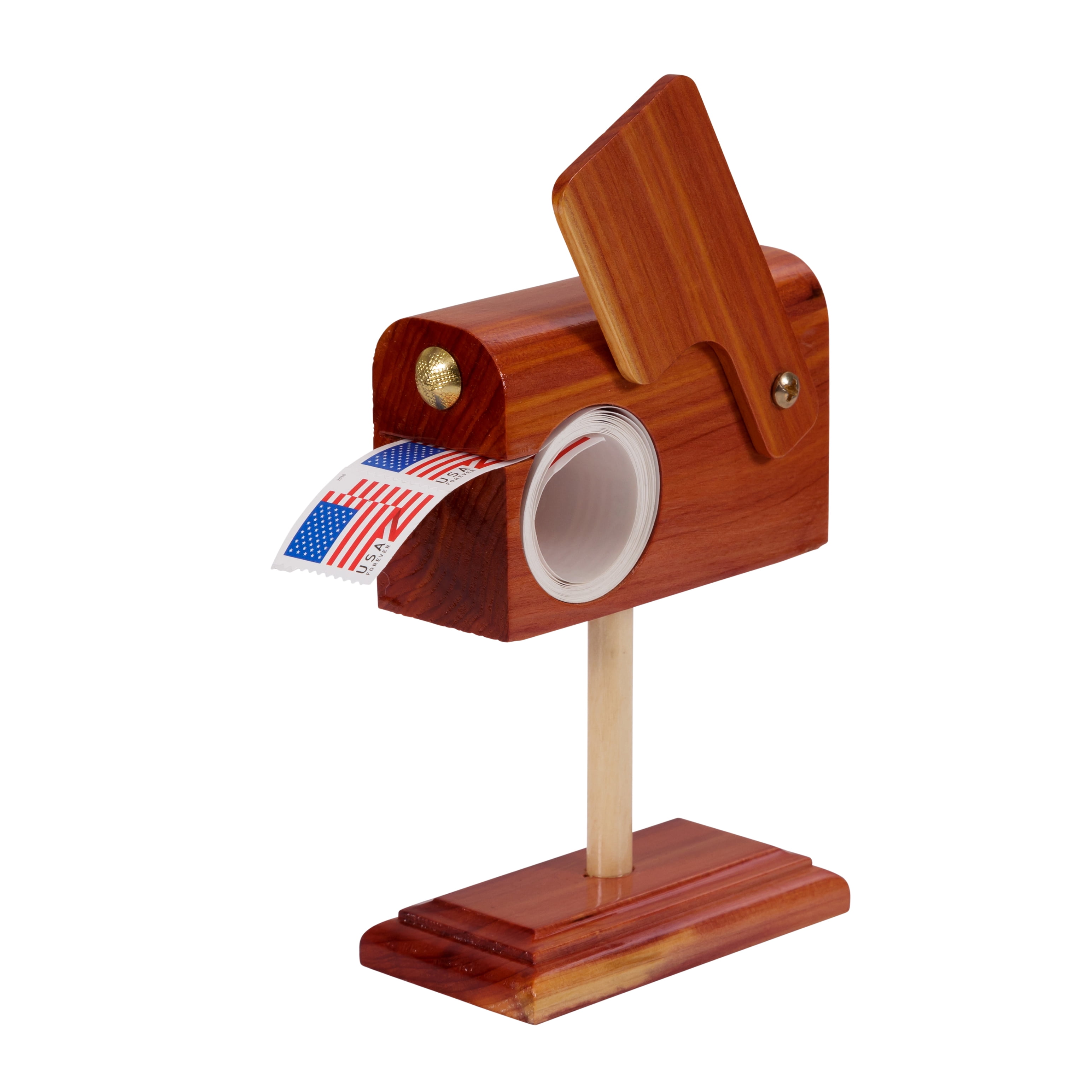 Handcrafted Cedar Mailbox Stamp Roll Dispenser