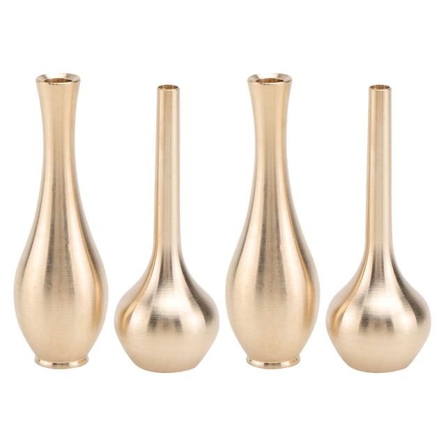 4pcs retro cobre jarrones creativos pequeños jarrones de mesa de mesa antigua