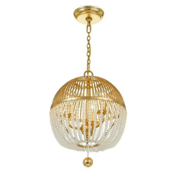 DUV-623-GA-Crystorama Lighting-Duval - Three Light Chandelier-Antique Gold Finish    -Traditional Installation