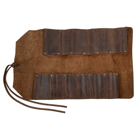 Texvora Tool Roll Organizer Leather 12 Pockets 6 Pack