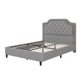 thumbnail image 2 of Fallon Modern Full Size Platform Bed, Velvet Upholstered Bed with Button Tufted Headboard, Gray, 2 of 6