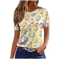 thumbnail image 5 of Levmjia Womens T Shirts Easter Printed Short Sleeve Casual Tops Summer Graphic Tee Round Neck Pullover Soft Comfortable Stretch Fit Daily Wear, 5 of 5