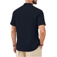 thumbnail image 3 of BangWanChi Men's Summer Hawaiian Casual Comfortable Shirts Top Solid Color Short Sleeve No Pocket Beach Tops, 3 of 5