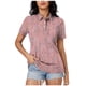 thumbnail image 2 of Fiudx Camisetas para Mujer Blusa con Botones y Cuello Vuelto de Manga Corta con Estampado Cómodo E Informal para Mujer a La Moda, 2 of 5