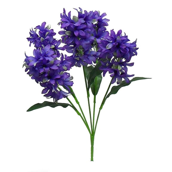 Eggplant Amethyst Hyacinth Hydrangea 20in Artificial Polysilk Faux Fake Flower Bush for Craft Home Garden Outdoor Bouquet Arrangement Ceremony Wedding Arch Floral Wall Aisle Decor (Purple, Set of 2)