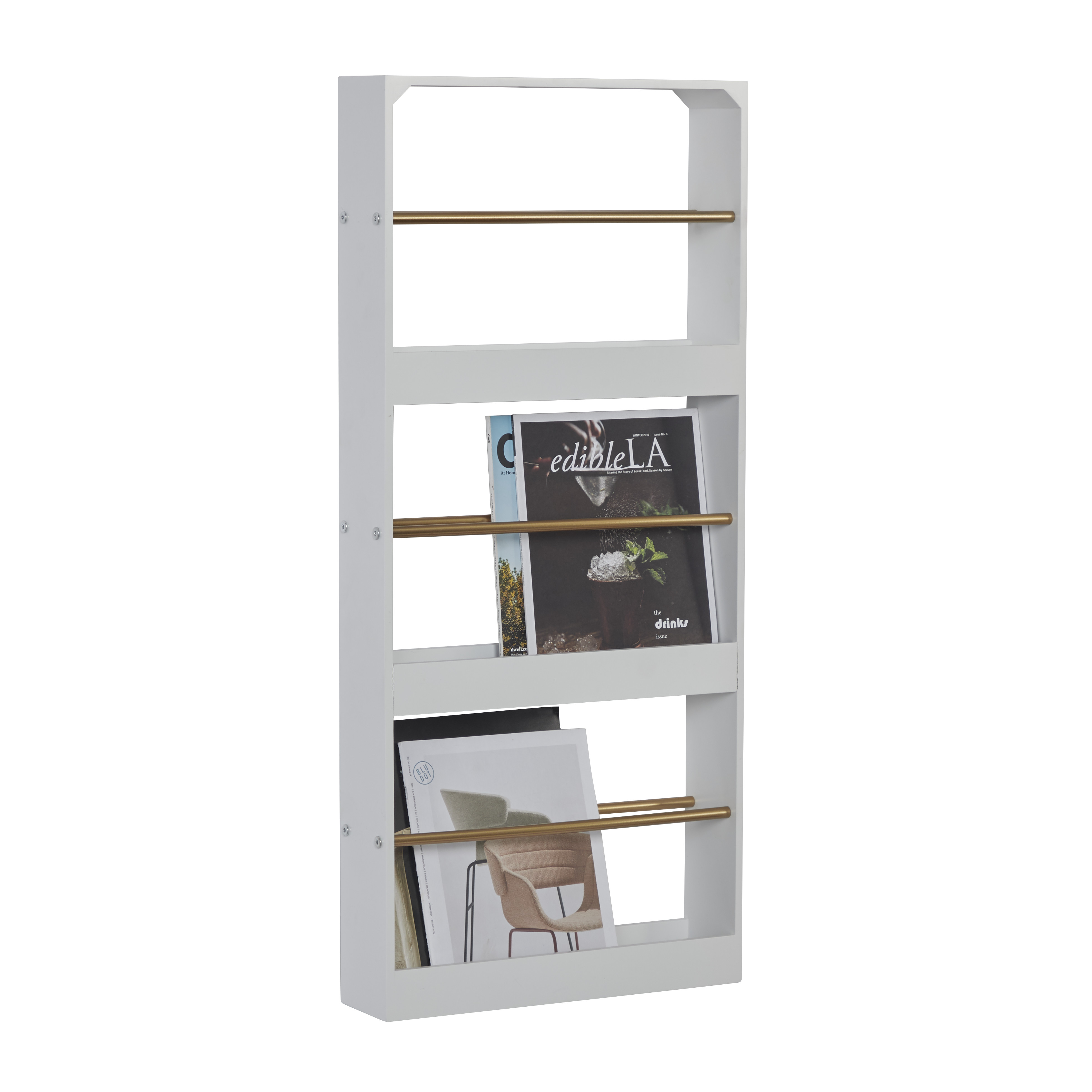 DecMode Indoor White Wood Glam Wall Shelf