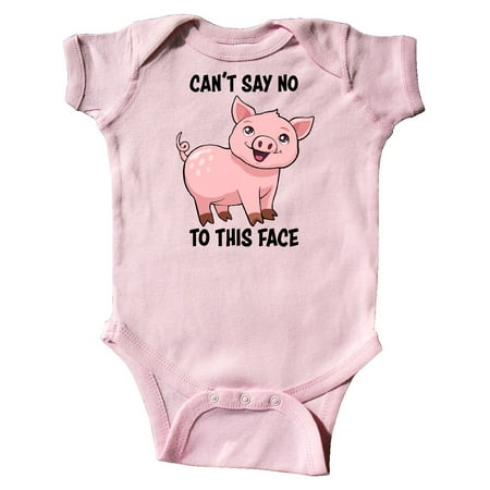 

Inktastic Cant Say No to this Face- cute pig Gift Baby Boy or Baby Girl Bodysuit