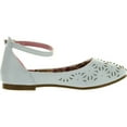 thumbnail image 2 of Little Angel Girls Lola-731E Leatherette Perforated Ankle Strap Ballet Flat Sandal, 2 of 4