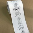 thumbnail image 2 of 1 Roll 2 Ply Funny Joke Toilet Paper Cute Cartoon Pattern Print Bathroom Tissue for Home Office Hotel, 2 of 6